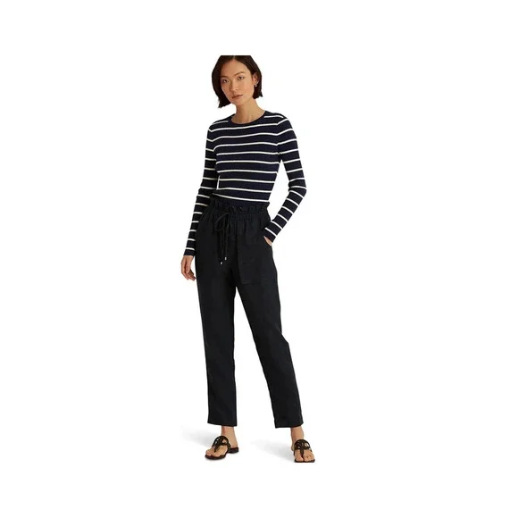 Lauren Ralph Lauren | Pants & Jumpsuits | Lauren Ralph Lauren Linen Ankle  Pants Black Size 4 | Poshmark